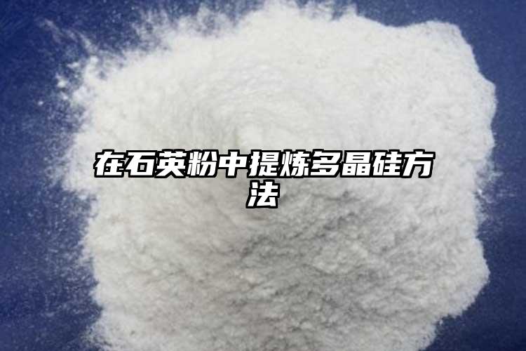 在猫咪app官网下载地址粉中提炼多晶硅方法
